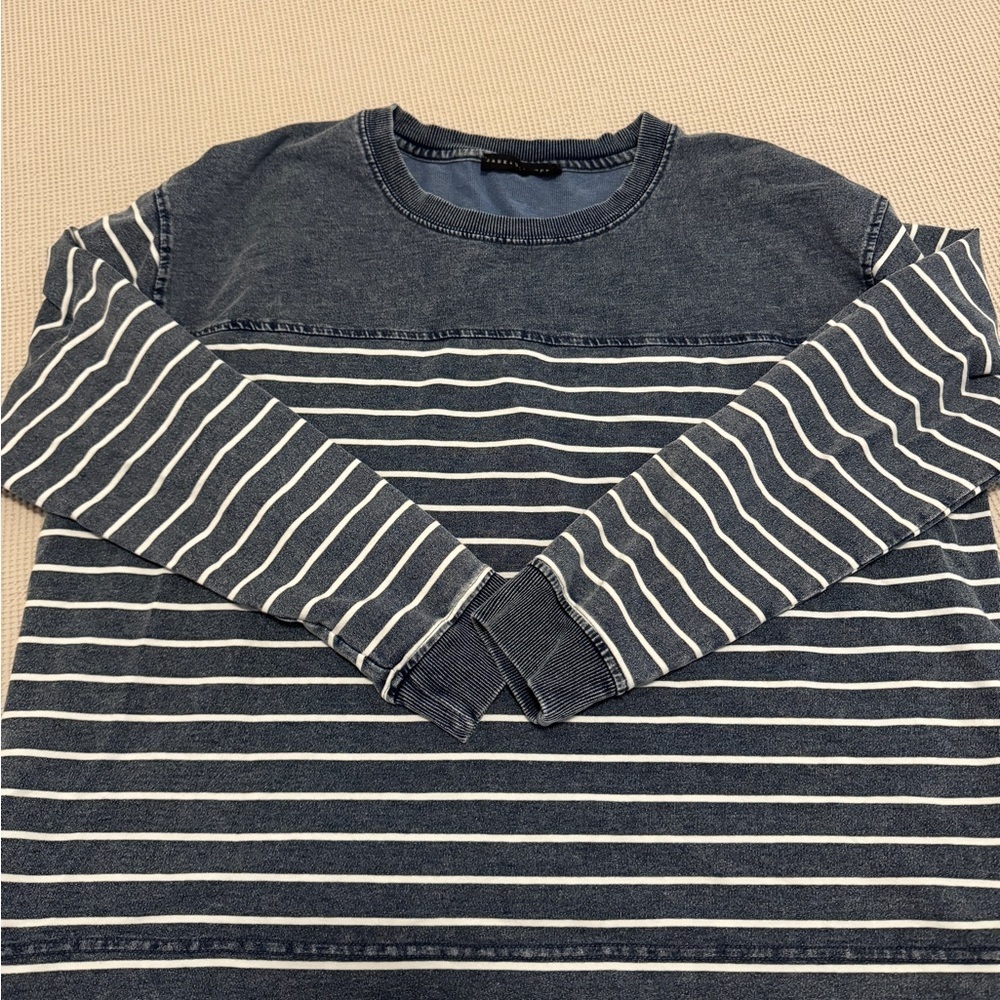 Washed Denim Striped Sweater​​
